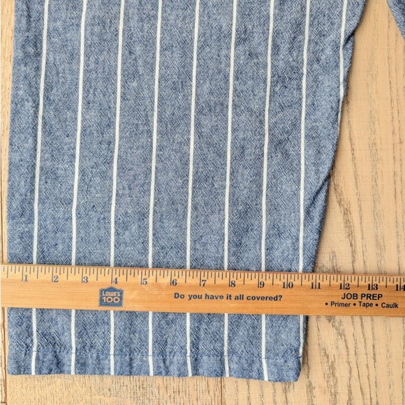 Dash Women's Striped Linen Blend wide leg Cropped Capri pull on‎ Pants Size L - Picture 10 of 10